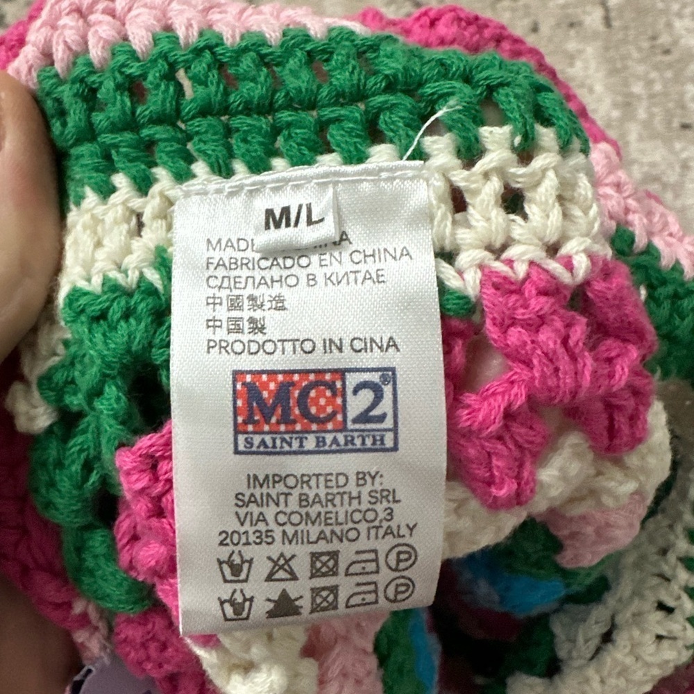 MC2 Saint Barth Multi Color Crochet Top and Shorts Size M/L - Picture 5 of 7